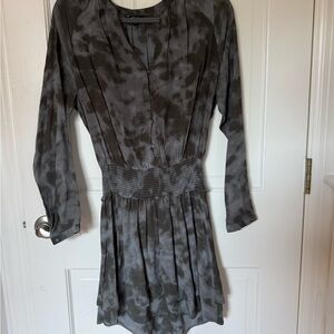 Rails Charcoal Tie-Dye Long Sleeve Dress